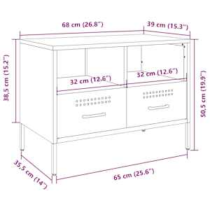TV skříňka bílá 68 x 39 x 50,5 cm ocel - obrázek 13