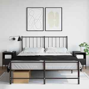 Nočna omarica 2 kosa črna 36x39x50,5 cm jeklo