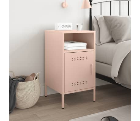 vidaXL Table de chevet rose 36x39x68 cm acier