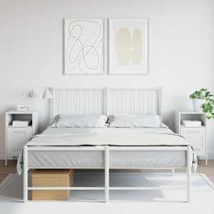 Nočna omarica 2 kosa bela 36x39x68 cm jeklo