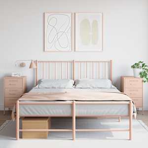 Noční stolky 2 ks růžové 36 x 39 x 68 cm ocel - obrázek 1