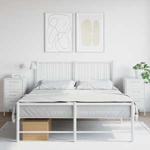 Nočna omarica 2 kosa bela 36x39x68 cm jeklo