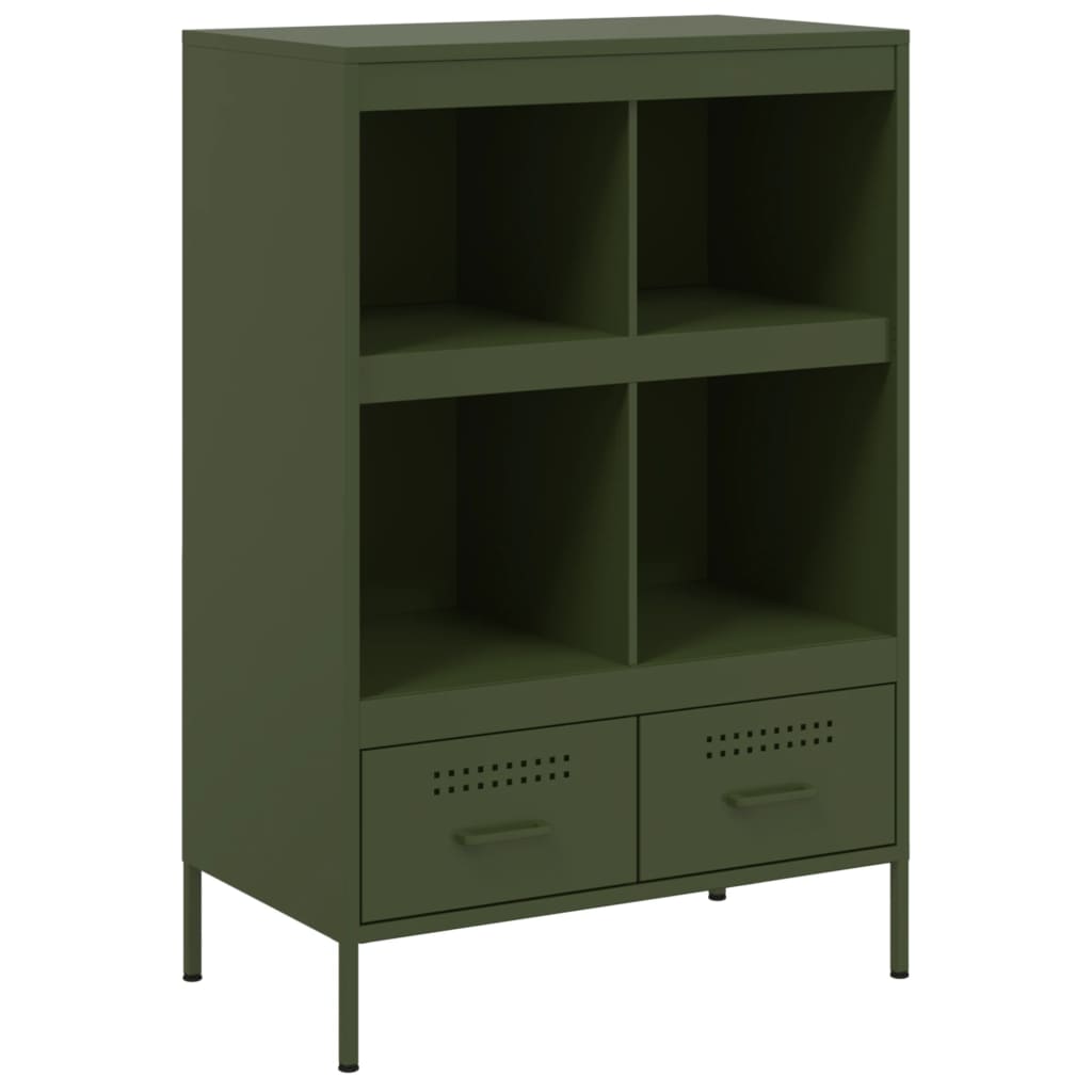 Thumbnail - vidaXL Highboard Olivgrün 68x39x101,5 cm Stahls