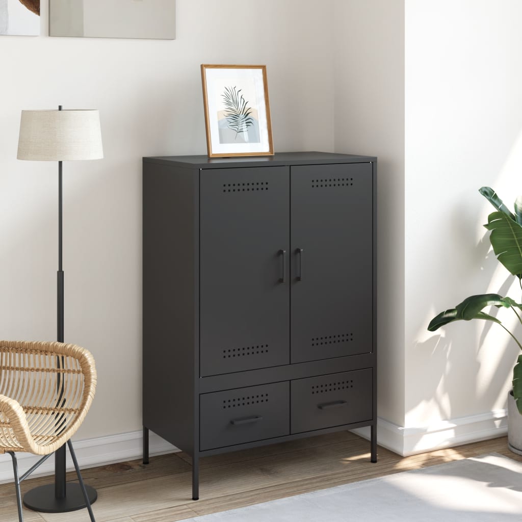 vidaXL Kaappi musta 68x39x101,5 cm teräs