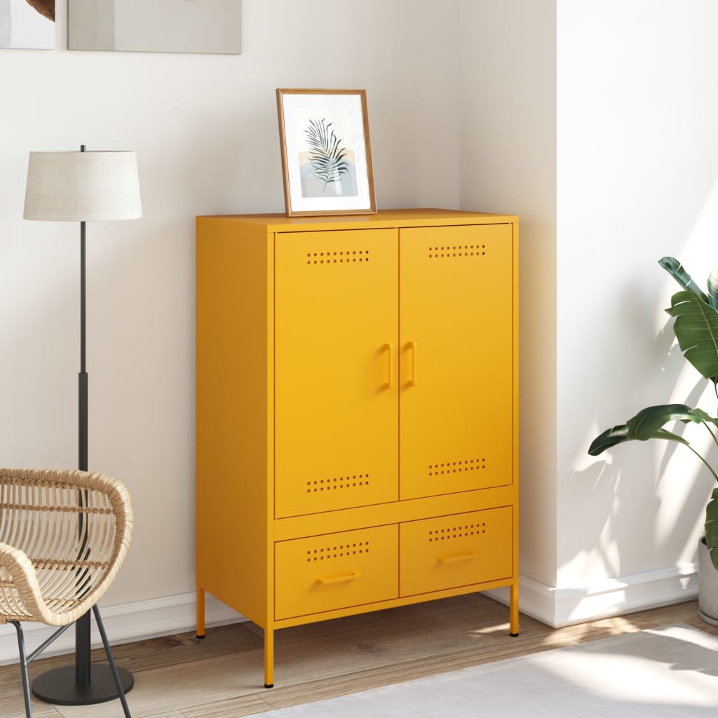 Thumbnail - vidaXL Highboard Senfgelb 68x39x101,5 cm Stahl