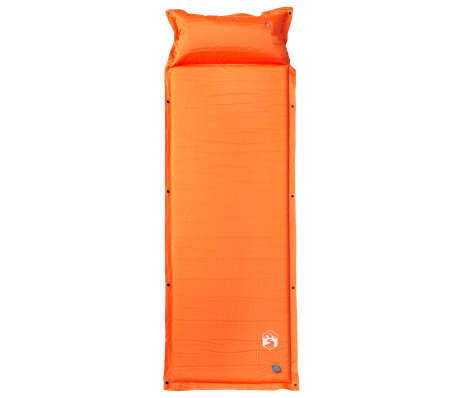 vidaXL Matelas de camping autogonflant avec oreiller 1 personne orange
