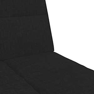 2místná rozkládací pohovka s podnožkou černá textil - obrázek 9