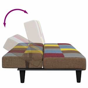 2místná rozkládací pohovka s podnožkou patchwork textil - obrázek 8