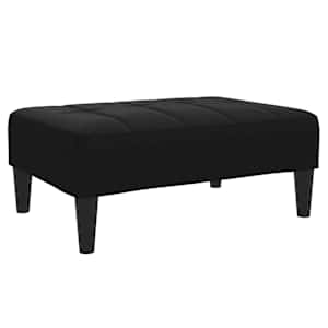 2místná rozkládací pohovka s podnožkou černá samet - obrázek 7