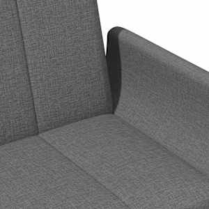 2místná rozkládací pohovka s podnožkou tmavě šedá textil - obrázek 9