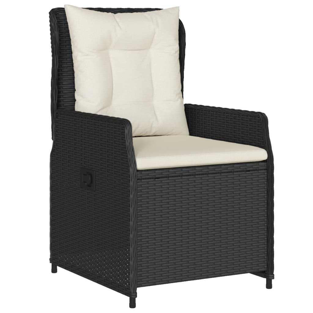 vidaXL 5-delige Tuinset met kussens poly rattan zwart afbeelding