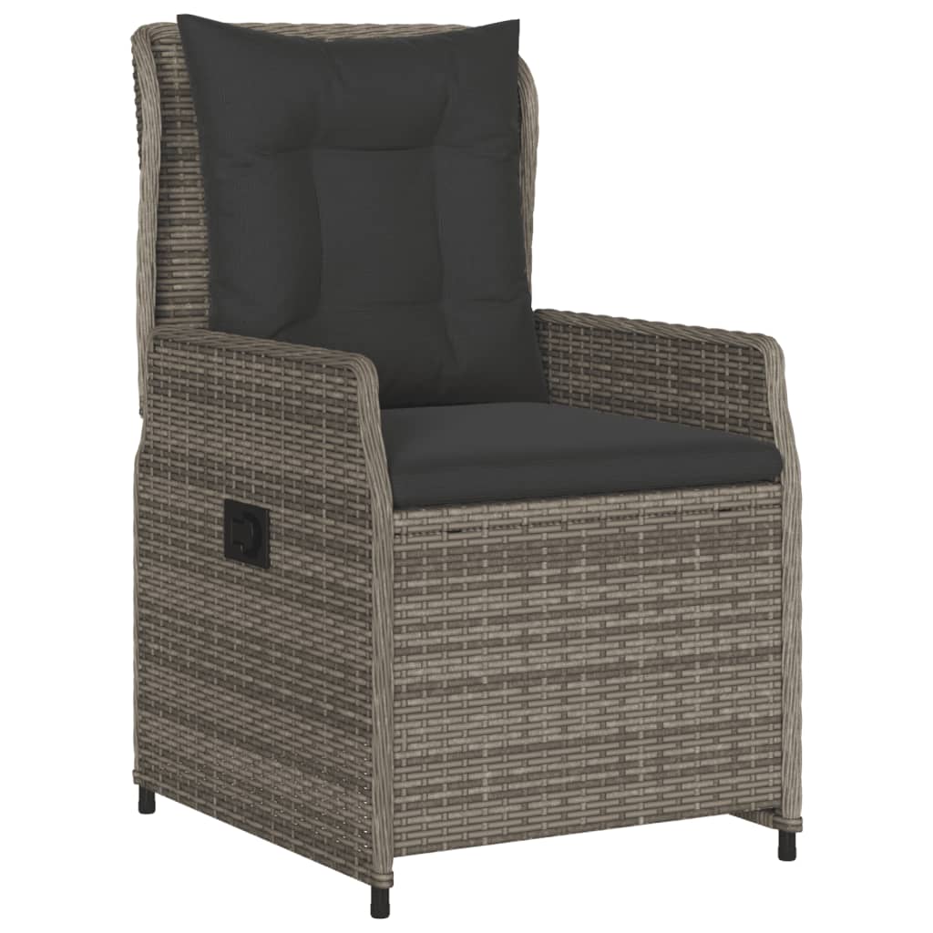 vidaXL 5-delige Tuinset met kussens poly rattan grijs afbeelding