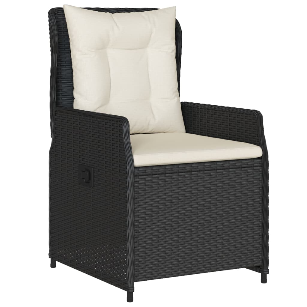 vidaXL 5-delige Tuinset met kussens poly rattan zwart afbeelding
