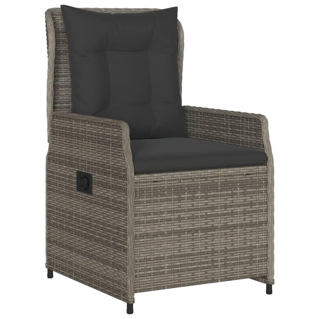 vidaXL 5-delige Tuinset met kussens poly rattan grijs afbeelding
