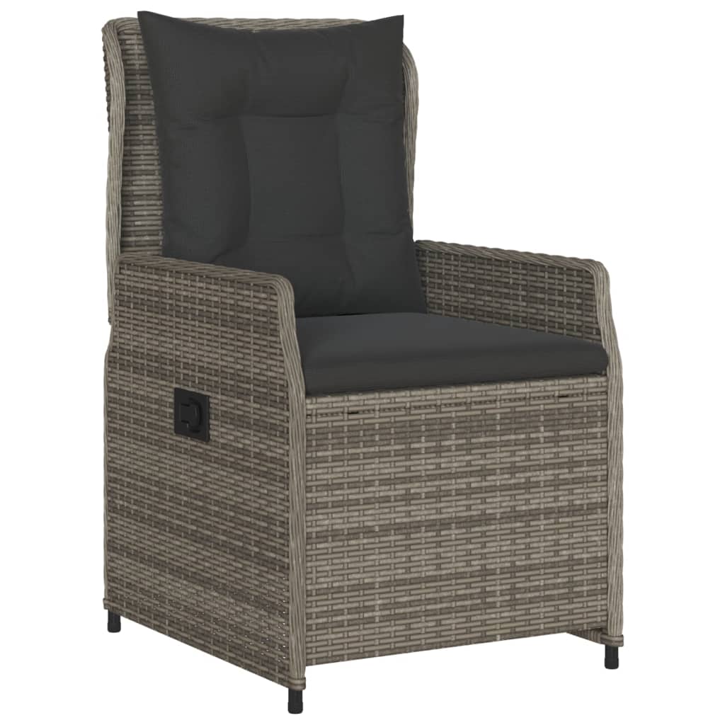 vidaXL 5-delige Tuinset met kussens poly rattan grijs afbeelding