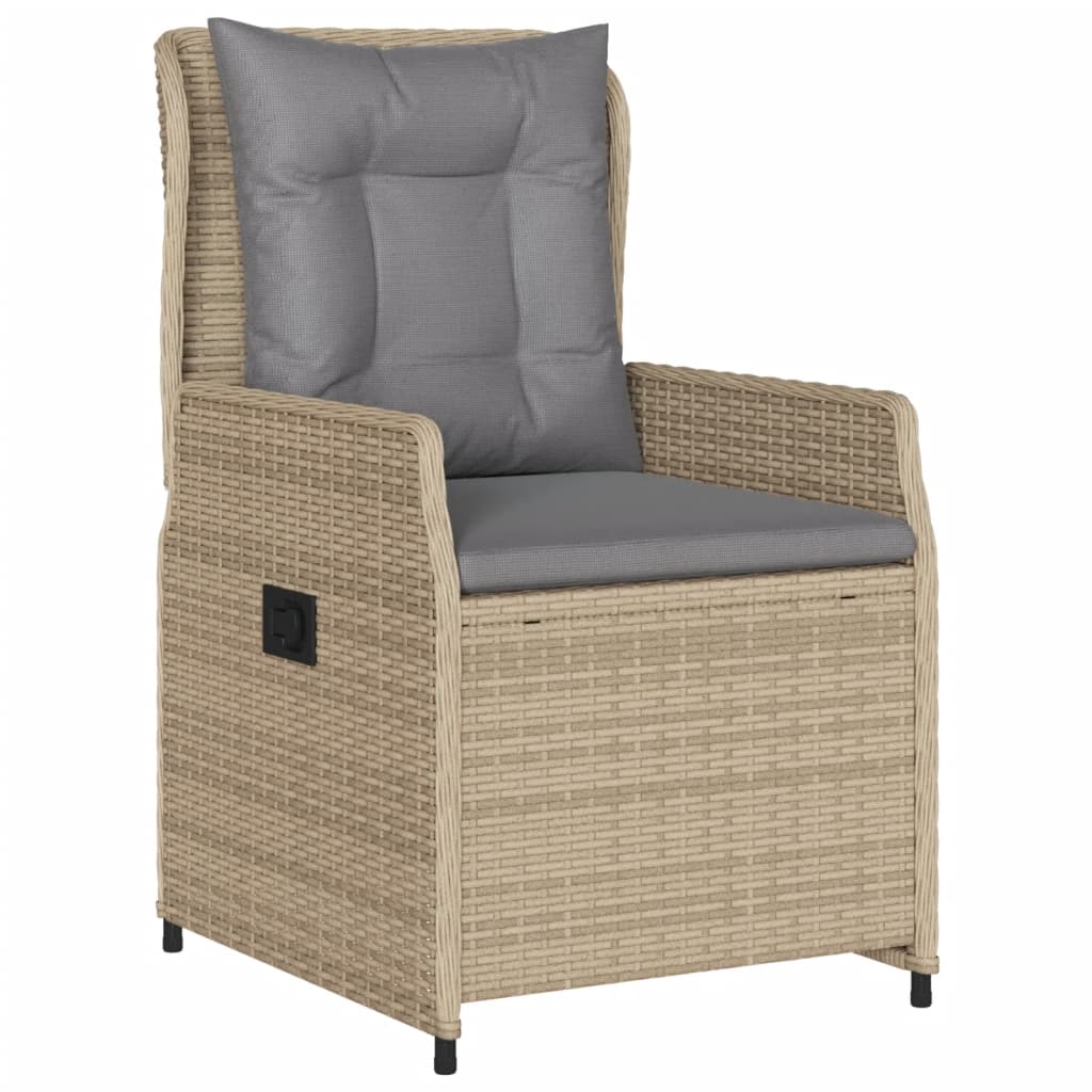 vidaXL 5-delige Tuinset met kussens poly rattan beige afbeelding