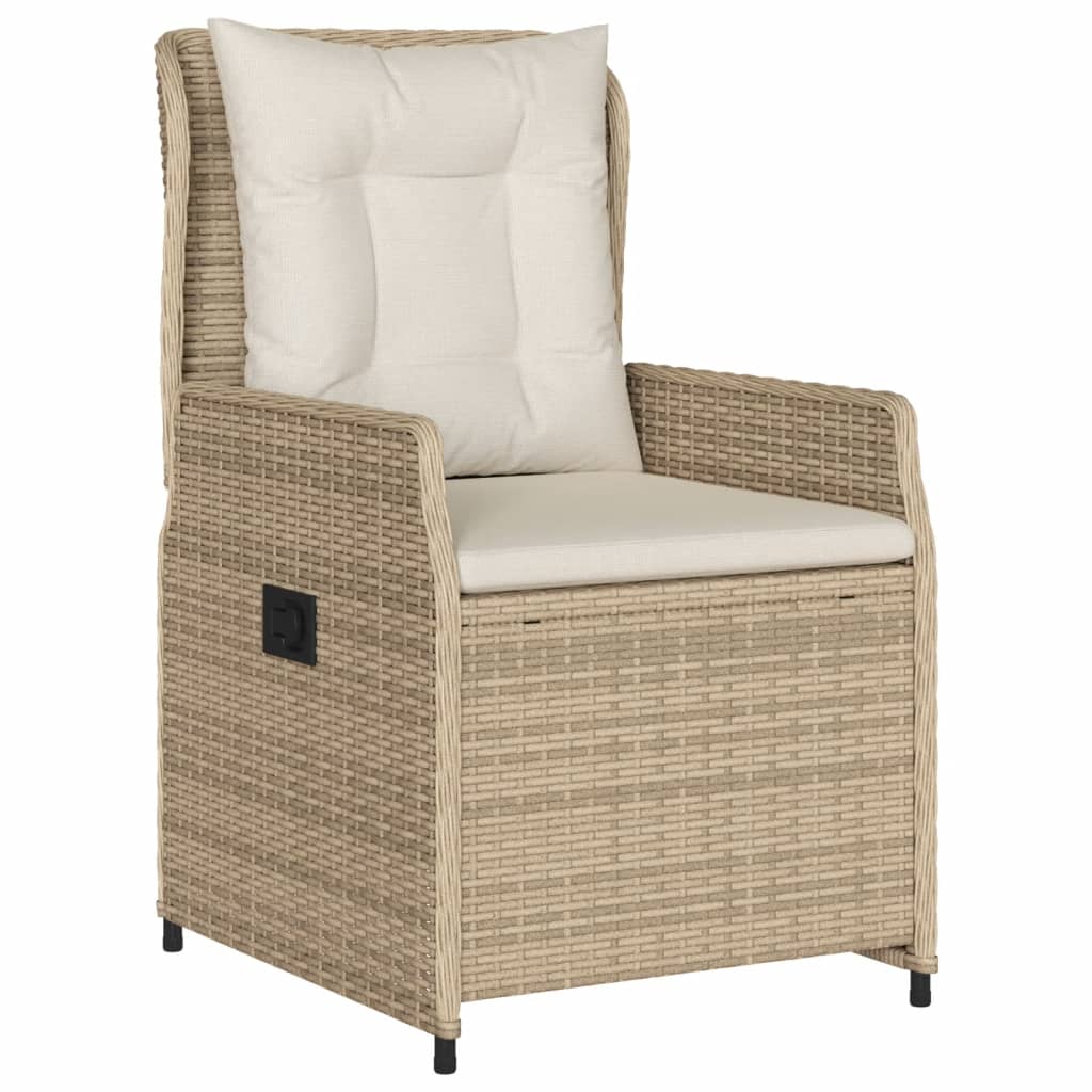 vidaXL 5-delige Tuinset met kussens poly rattan beige afbeelding