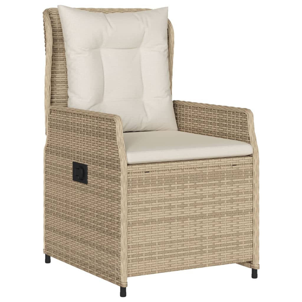 vidaXL 9-delige Tuinset met kussens poly rattan beige afbeelding