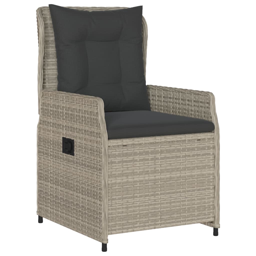 vidaXL 5-delige Tuinset met kussens poly rattan lichtgrijs afbeelding