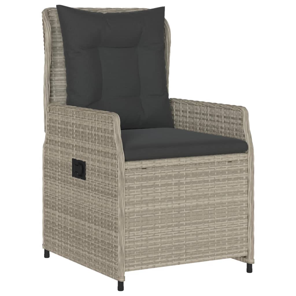 vidaXL 5-delige Tuinset met kussens poly rattan lichtgrijs afbeelding
