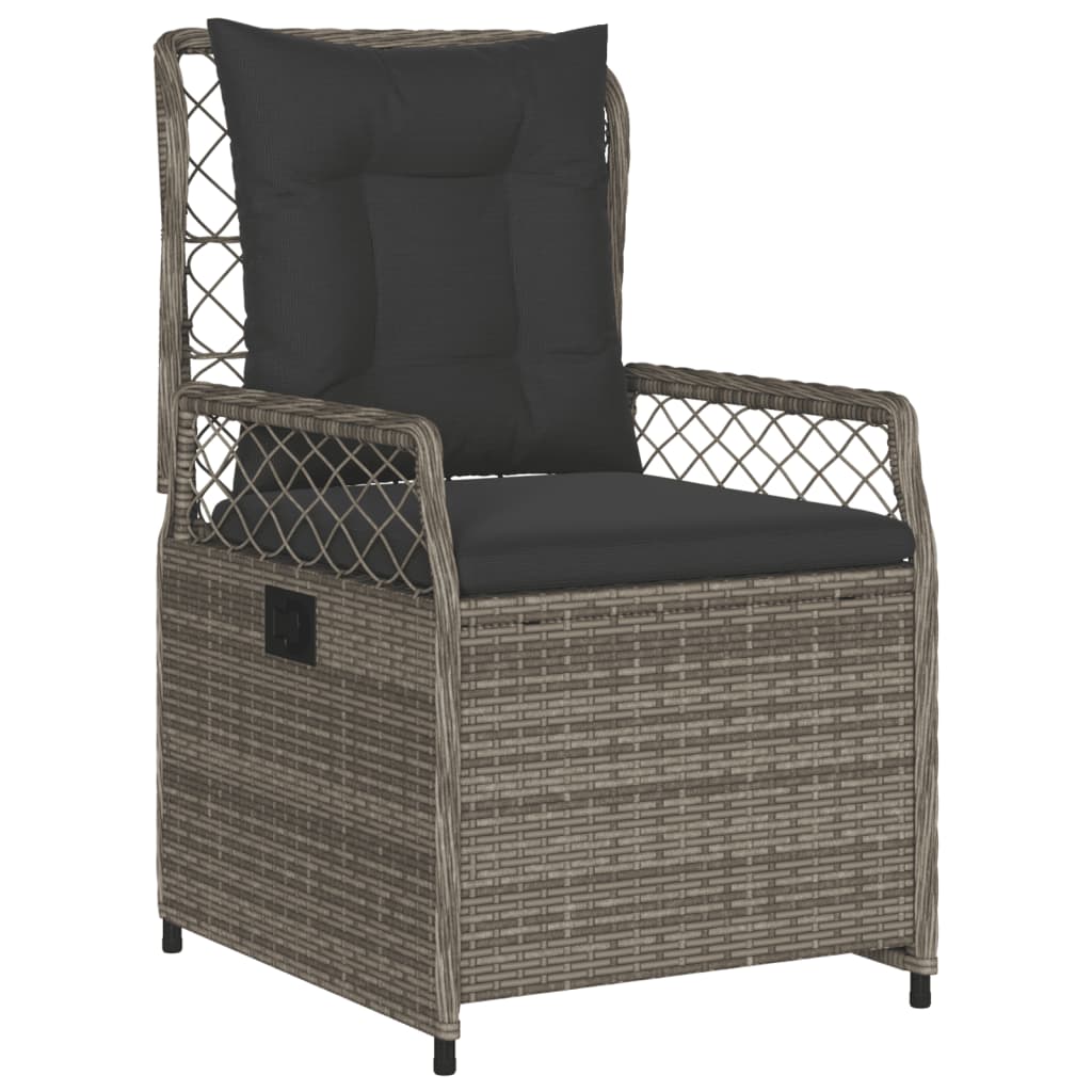 vidaXL 7-delige Tuinset met kussens poly rattan grijs afbeelding