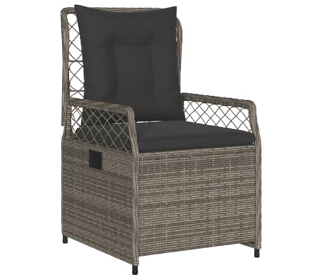 vidaXL Set da Pranzo da Giardino 7 pz con Cuscini in Polyrattan Grigio