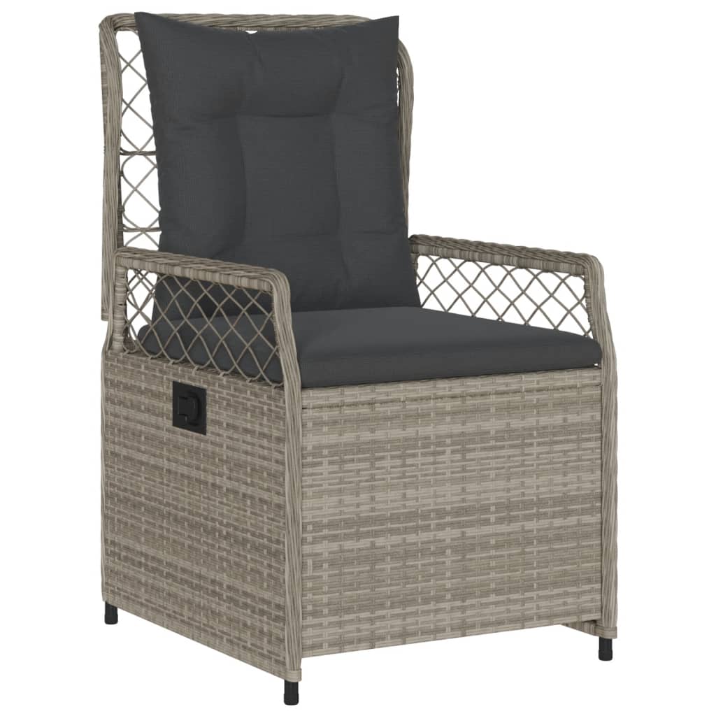 vidaXL 7-delige Tuinset met kussens poly rattan grijs afbeelding