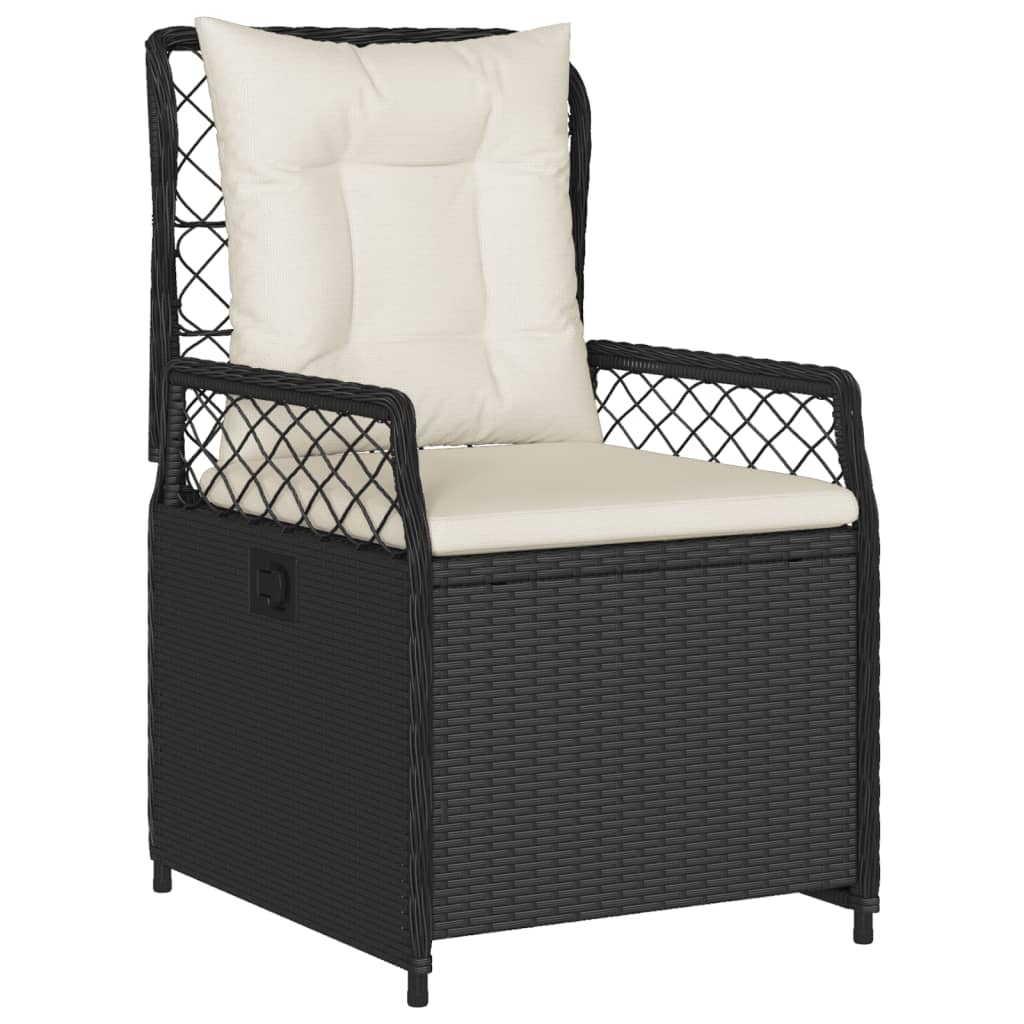vidaXL 5-delige Tuinset met kussens poly rattan zwart afbeelding