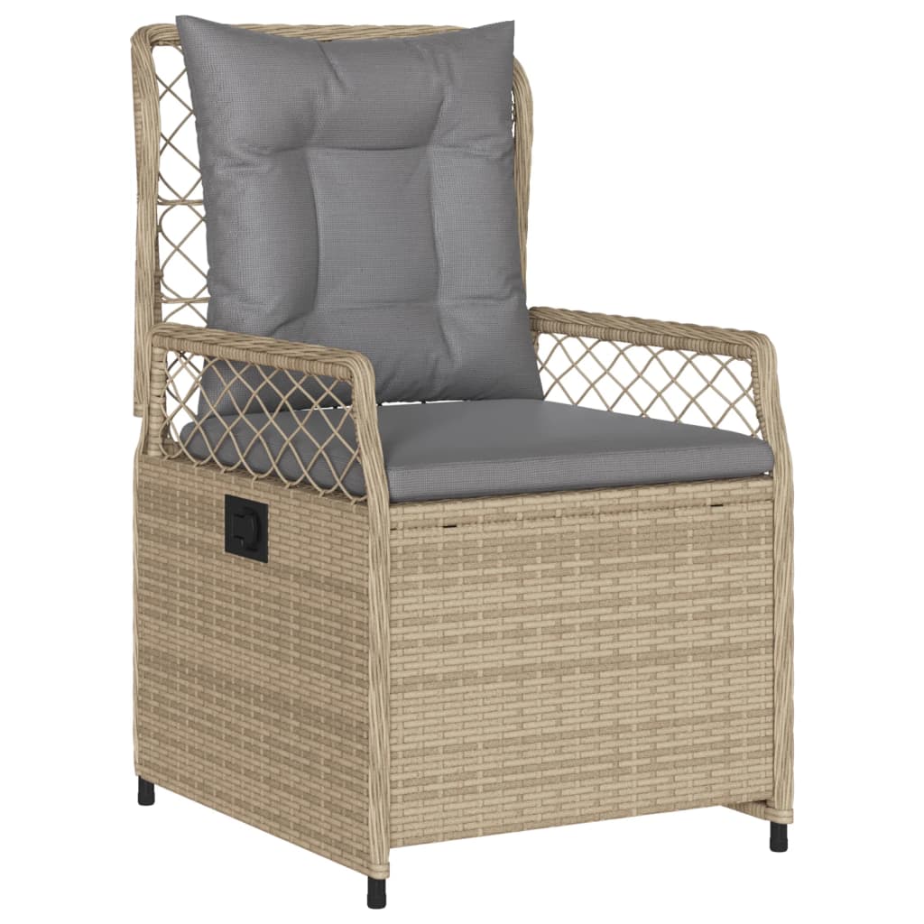 vidaXL 5-delige Tuinset met kussens poly rattan beige afbeelding