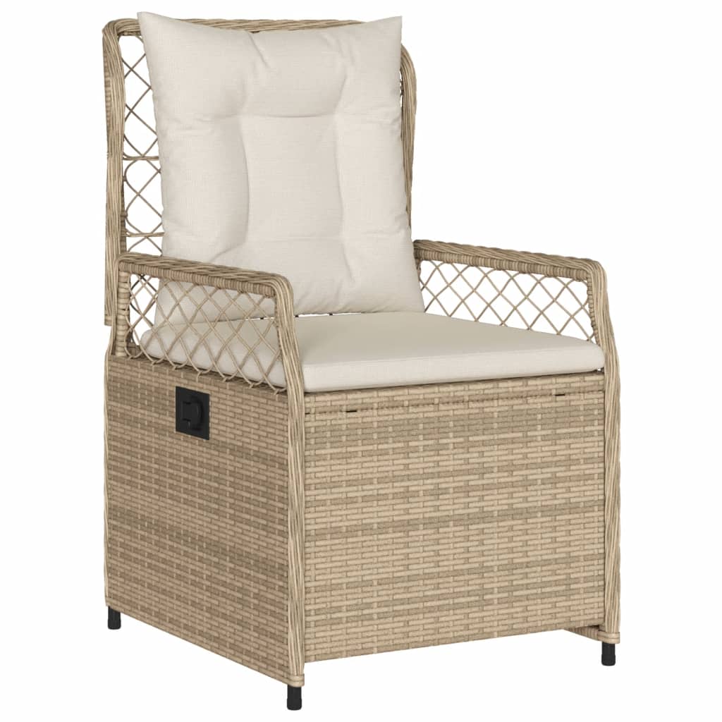 vidaXL 7-delige Tuinset met kussens poly rattan beige afbeelding