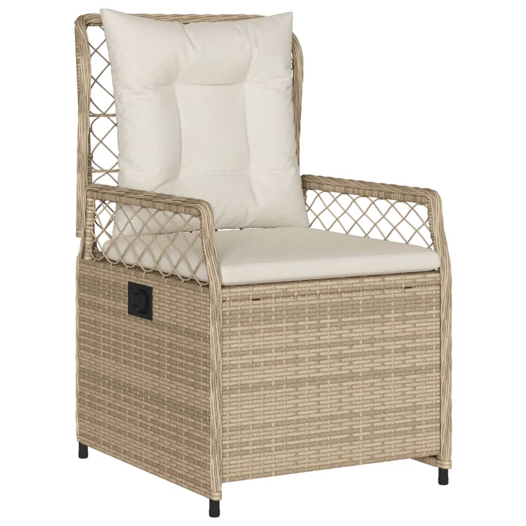 vidaXL 3-delige Tuinset met kussens poly rattan beige afbeelding