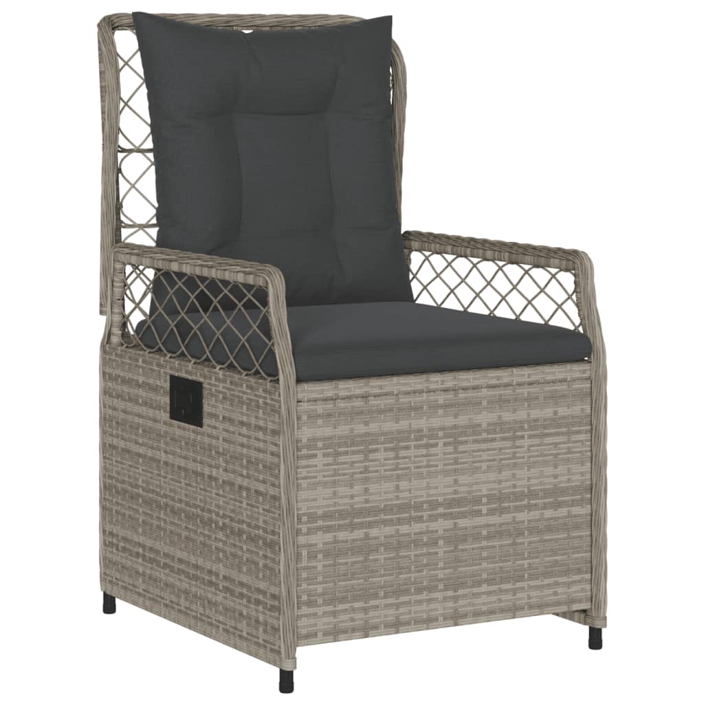 vidaXL 7-delige Tuinset met kussens poly rattan grijs afbeelding
