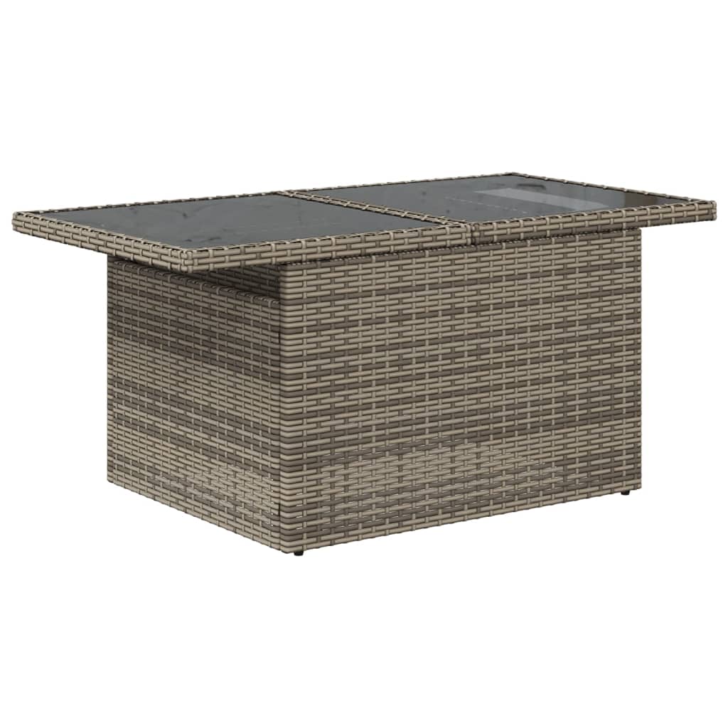 vidaXL 7-delige Loungeset met kussens poly rattan grijs afbeelding