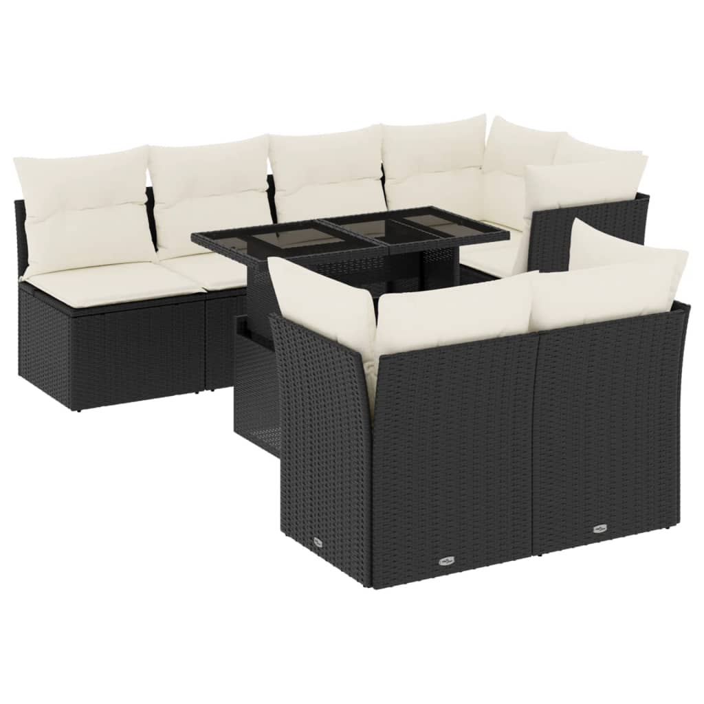 Thumbnail - vidaXL 8-tlg. Garten-Sofagarnitur mit Kissen Schwarz Poly Rattan