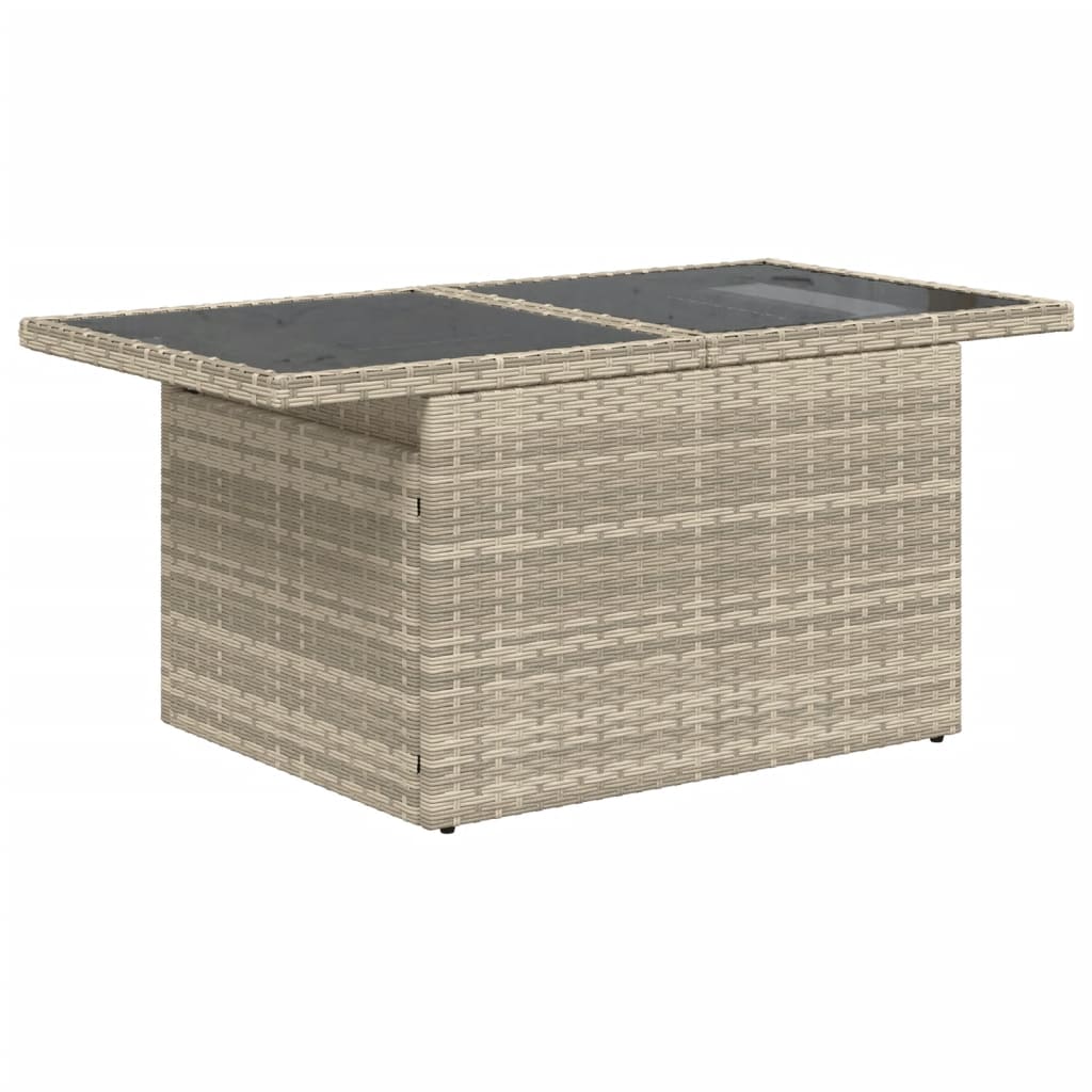vidaXL 9-delige Loungeset met kussens poly rattan lichtgrijs afbeelding