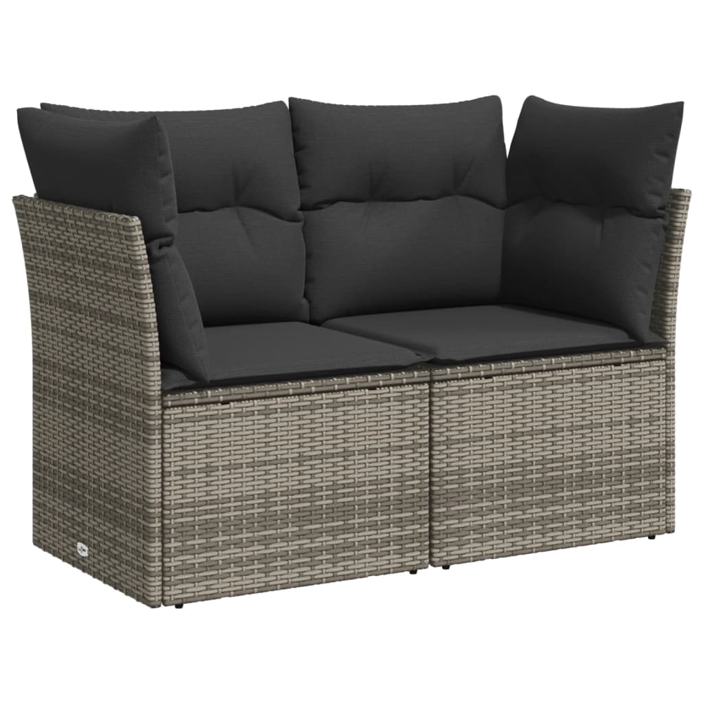 vidaXL 6-delige Loungeset met kussens poly rattan grijs afbeelding