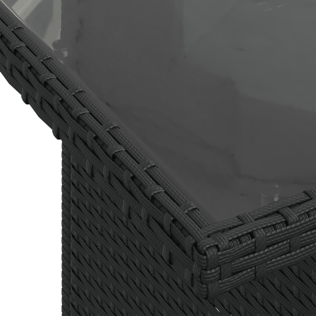 Zestaw wypoczynkowy rattanowy czarny, 62x62x69 cm, z poduszkami