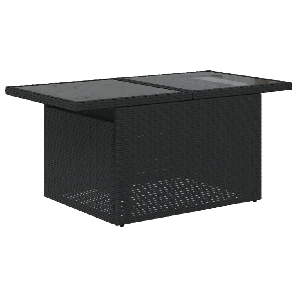 vidaXL 8-delige tuinbankset met kussens, zwart polyrotan