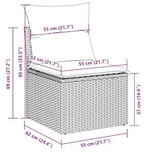 Vrtna garnitura 9-delna z blazinami bež poli ratan - slika 11