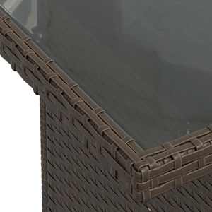 Vrtna sedežna garnitura 6-delna z blazinami rjav poli ratan - slika 9