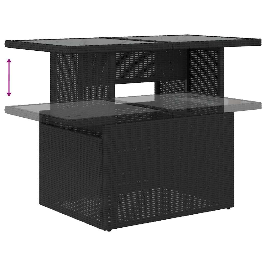 Vidaxl 7-tlg. Garten-sofagarnitur Mit Kissen Schwarz Poly Rattan vidaXL - Bild 36 von 41