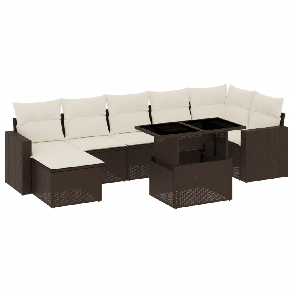 Thumbnail - vidaXL 8-tlg. Garten-Sofagarnitur mit Kissen Braun Poly Rattan