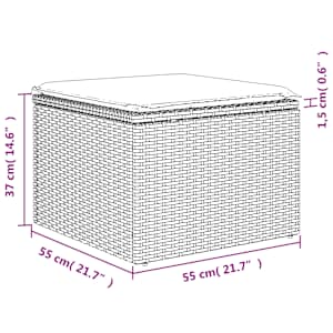 Vrtna sedežna garnitura 9-delna z blazinami sv. siv poli ratan - slika 12