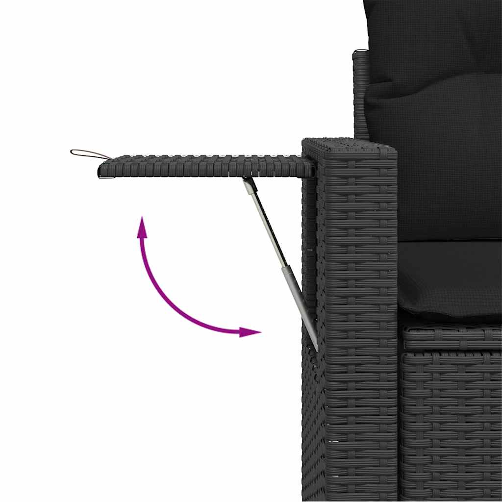 Vidaxl Gartenmöbel Sofa Garnitur Sitzgruppe Lounge 7-tlg. Schwarz Poly Rattan vi - Bild 67 von 83