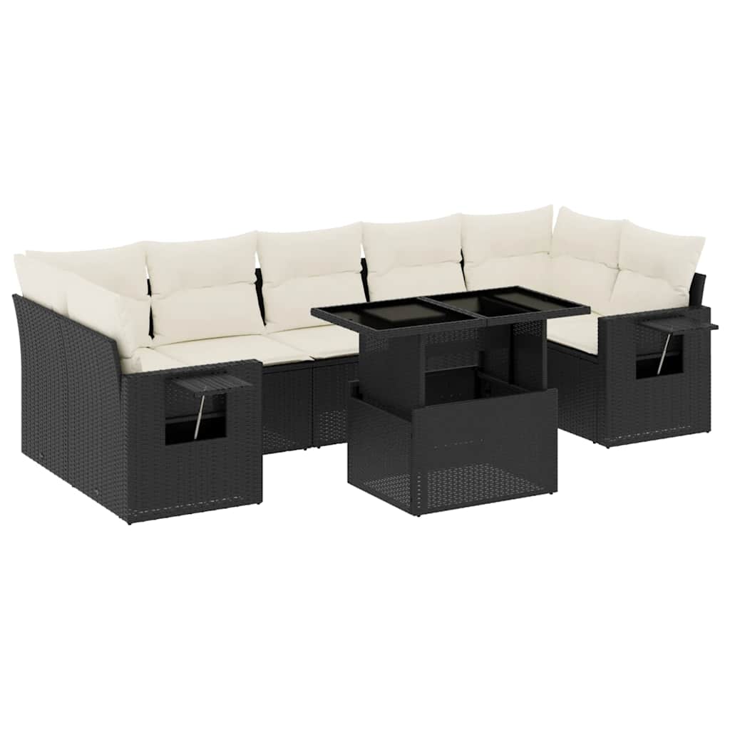 Thumbnail - vidaXL 8-tlg. Garten-Sofagarnitur mit Kissen Schwarz Poly Rattan