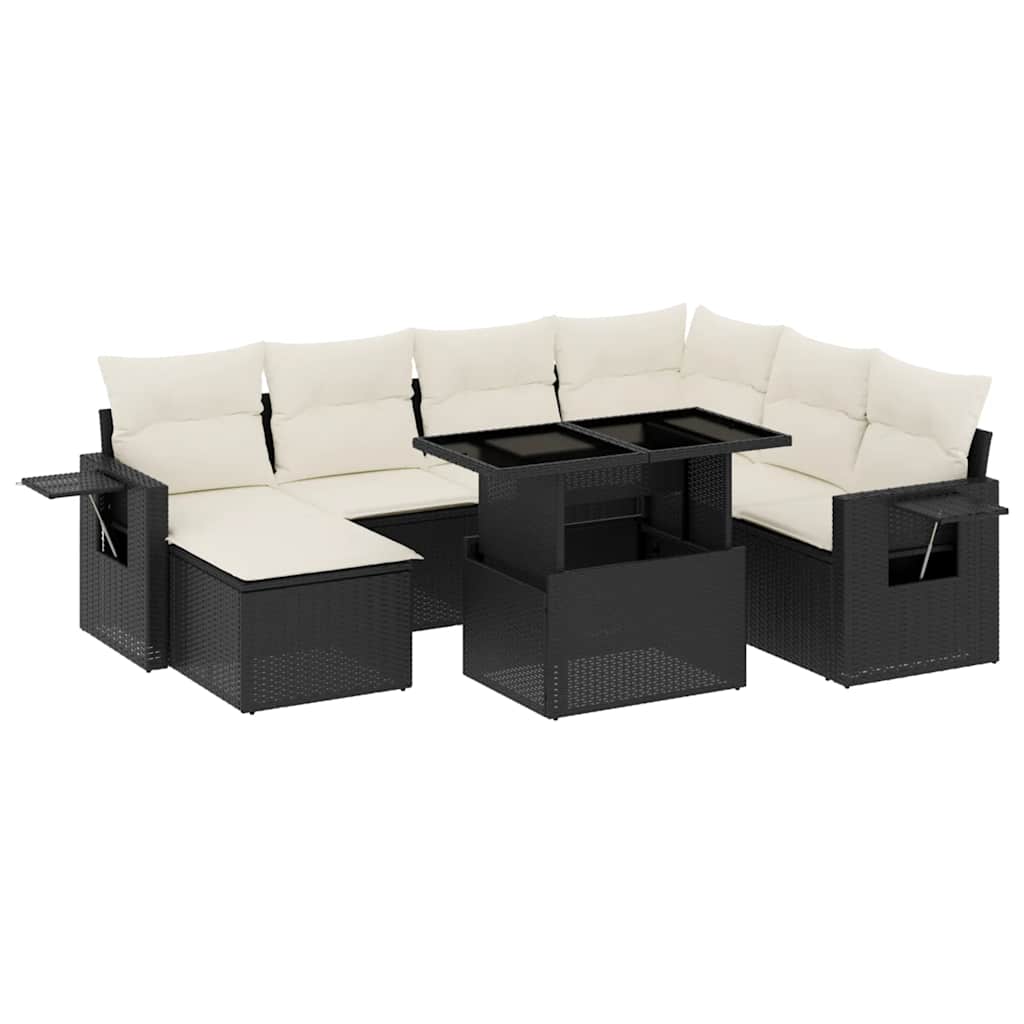Thumbnail - vidaXL 9-tlg. Garten-Sofagarnitur mit Kissen Schwarz Poly Rattan