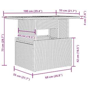 Vrtna sedežna garnitura 11-delna z blazinami sv. siv poli ratan - slika 12