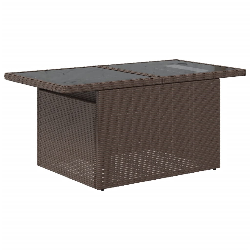 vidaXL 5-delige Loungeset met kussens poly rattan bruin