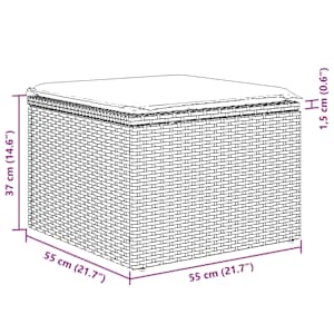 Vrtna sedežna garnitura 6-delna z blazinami bež poli ratan - slika 13