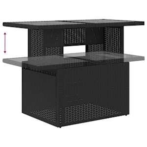 7dílná zahradní sedací souprava s poduškami černá polyratan - obrázek 7